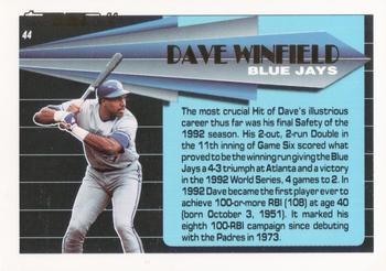 1993 Topps - Black Gold #44 Dave Winfield Back