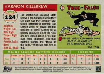 2021 Topps All-Star Rookie Cup - Topps Rookie Recreates #TRR-4 Harmon Killebrew Back