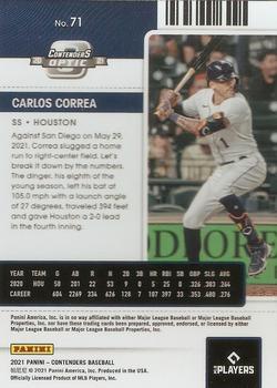 2021 Panini Contenders - Optic #71 Carlos Correa Back