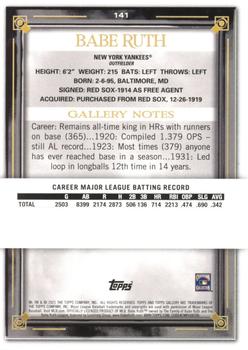 2021 Topps Gallery #141 Babe Ruth Back