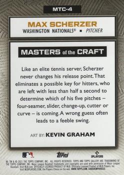 2021 Topps Gallery - Masters of the Craft #MTC-4 Max Scherzer Back
