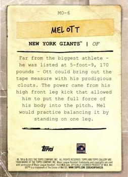 2021 Topps Gallery - MLB Originals #MO-6 Mel Ott Back