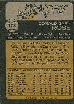 2022 Topps Heritage - 50th Anniversary Buybacks #178 Don Rose Back