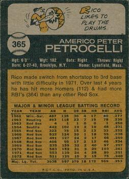 2022 Topps Heritage - 50th Anniversary Buybacks #365 Rico Petrocelli Back