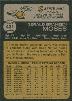 2022 Topps Heritage - 50th Anniversary Buybacks #431 Gerry Moses Back