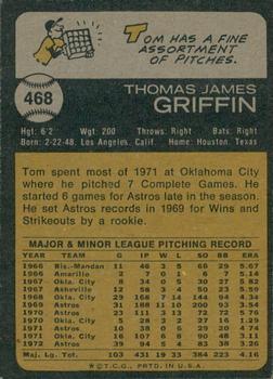 2022 Topps Heritage - 50th Anniversary Buybacks #468 Tom Griffin Back