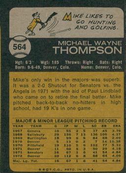 2022 Topps Heritage - 50th Anniversary Buybacks #564 Mike Thompson Back