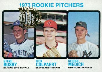 2022 Topps Heritage - 50th Anniversary Buybacks #608 1973 Rookie Pitchers (Steve Busby / Dick Colpaert / George Medich) Front