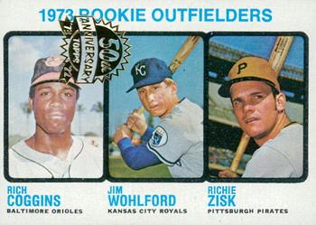 2022 Topps Heritage - 50th Anniversary Buybacks #611 1973 Rookie Outfielders (Rich Coggins / Jim Wohlford / Richie Zisk) Front