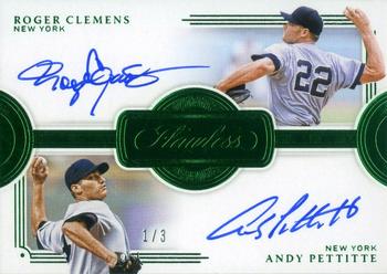 2021 Panini Flawless - Dual Signatures Emerald #DS-RA Roger Clemens / Andy Pettitte Front