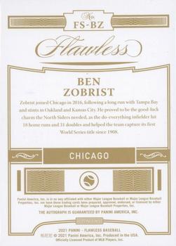 2021 Panini Flawless - Flawless Signatures Ruby #FS-BZ Ben Zobrist Back