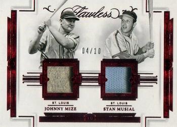 2021 Panini Flawless - Dual Legendary Materials Ruby #DLM-MM Johnny Mize / Stan Musial Front