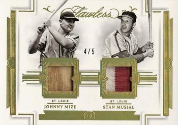 2021 Panini Flawless - Dual Legendary Materials Gold #DLM-MM Johnny Mize / Stan Musial Front