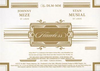 2021 Panini Flawless - Dual Legendary Materials Platinum #DLM-MM Johnny Mize / Stan Musial Back