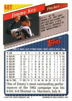 1993 Topps Traded #68T Jimmy Key Back