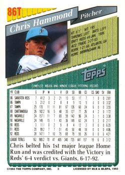 1993 Topps Traded #86T Chris Hammond Back
