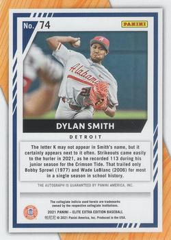 2021 Panini Elite Extra Edition - Signatures #74 Dylan Smith Back