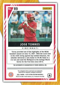 2021 Panini Elite Extra Edition - Prime Numbers A Signatures #89 Jose Torres Back