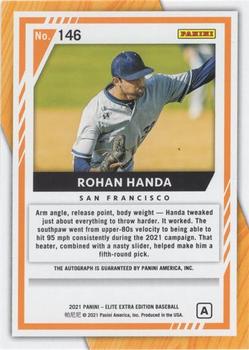 2021 Panini Elite Extra Edition - Prime Numbers A Signatures #146 Rohan Handa Back