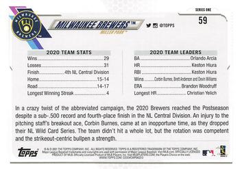2021 Topps - Employee Edition #59 Milwaukee Brewers Back