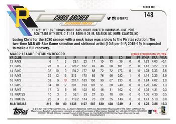 2021 Topps - Employee Edition #148 Chris Archer Back