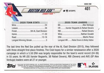 2021 Topps - Employee Edition #401 Boston Red Sox Back