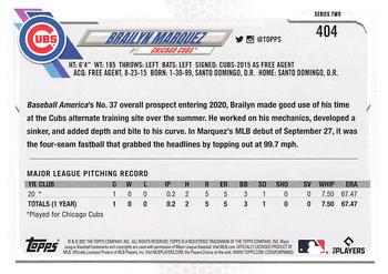 2021 Topps - Employee Edition #404 Brailyn Marquez Back