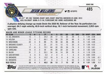 2021 Topps - Employee Edition #485 Devin Williams Back