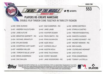 2021 Topps - Employee Edition #553 Twins® Up The Middle Back