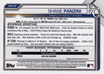 2021 Bowman Draft - Chrome Draft Pick Autographs #CDA-SP Shane Panzini Back