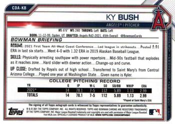 2021 Bowman Draft - Chrome Draft Pick Autographs #CDA-KB Ky Bush Back