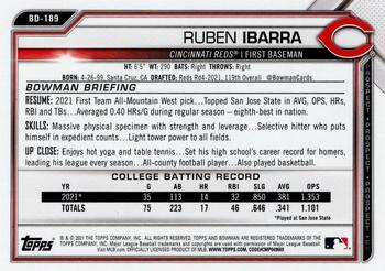 2021 Bowman Draft - Sky Blue #BD-189 Ruben Ibarra Back