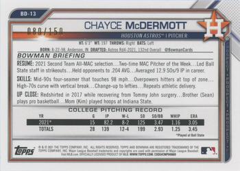 2021 Bowman Draft - Blue #BD-13 Chayce McDermott Back
