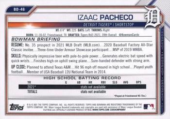2021 Bowman Draft - Gold #BD-46 Izaac Pacheco Back
