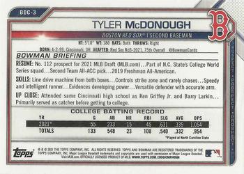 2021 Bowman Draft - Chrome #BDC-3 Tyler McDonough Back