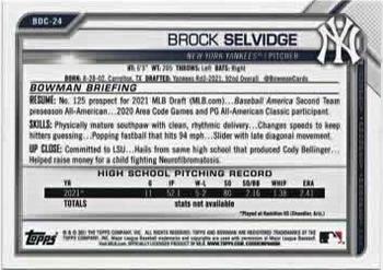 2021 Bowman Draft - Chrome #BDC-24 Brock Selvidge Back