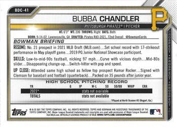 2021 Bowman Draft - Chrome #BDC-41 Bubba Chandler Back
