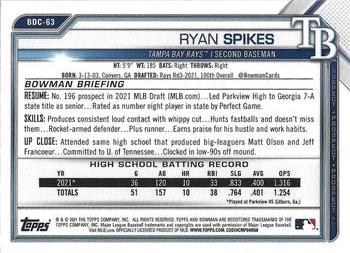 2021 Bowman Draft - Chrome #BDC-63 Ryan Spikes Back