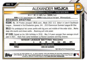 2021 Bowman Draft - Chrome #BDC-75 Alexander Mojica Back
