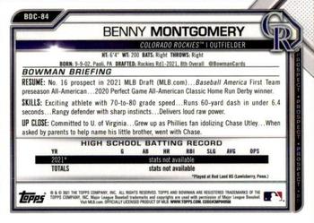 2021 Bowman Draft - Chrome #BDC-84a Benny Montgomery Back