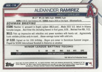 2021 Bowman Draft - Chrome #BDC-110 Alexander Ramirez Back