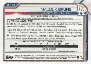 2021 Bowman Draft - Chrome #BDC-126 Maddux Bruns Back