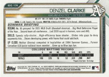 2021 Bowman Draft - Chrome #BDC-128 Denzel Clarke Back