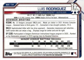 2021 Bowman Draft - Chrome #BDC-134b Luis Rodriguez Back