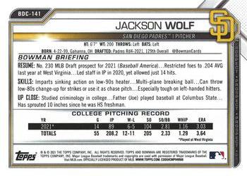 2021 Bowman Draft - Chrome #BDC-141 Jackson Wolf Back