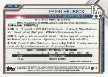 2021 Bowman Draft - Chrome #BDC-146 Peter Heubeck Back