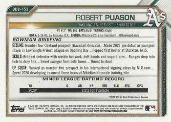 2021 Bowman Draft - Chrome #BDC-153 Robert Puason Back