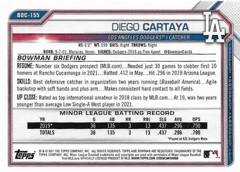 2021 Bowman Draft - Chrome #BDC-155 Diego Cartaya Back