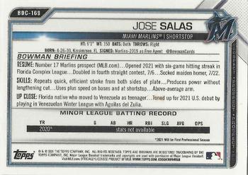 2021 Bowman Draft - Chrome #BDC-169 Jose Salas Back