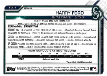 2021 Bowman Draft - Chrome Refractor #BDC-1 Harry Ford Back